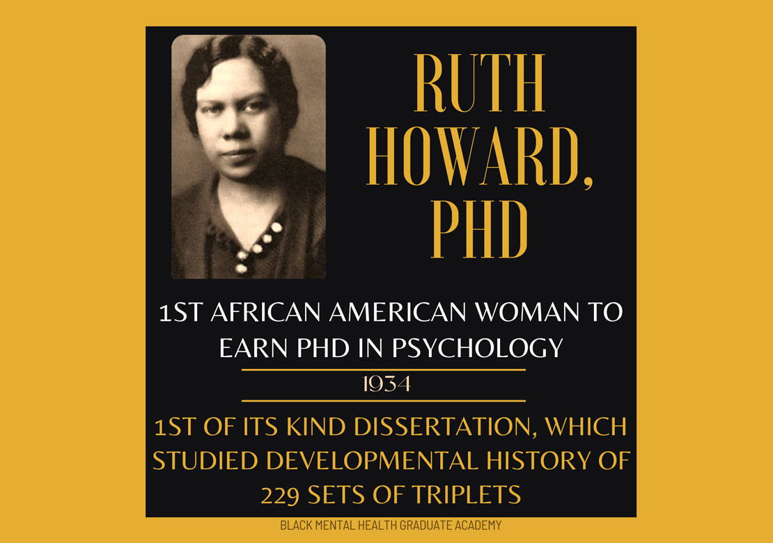 Graphic slide with photo of Ruth Howard and text about her