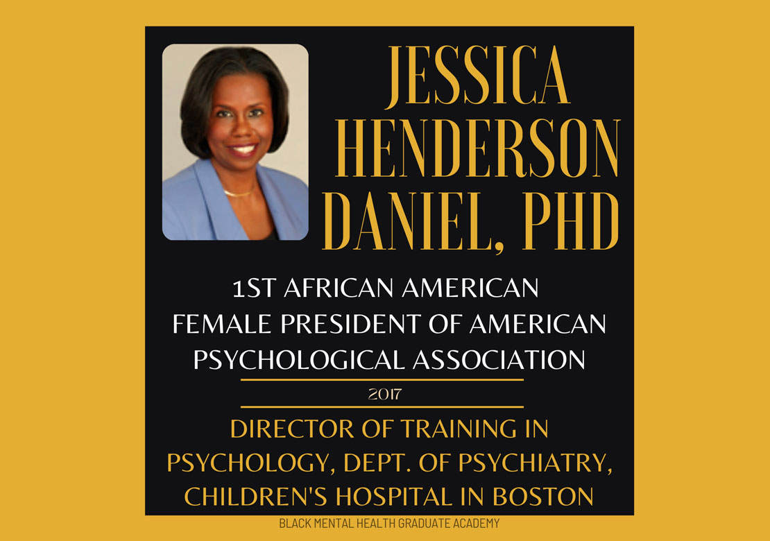 Graphic slide with photo of Jessica Henderson Daniel and text about her