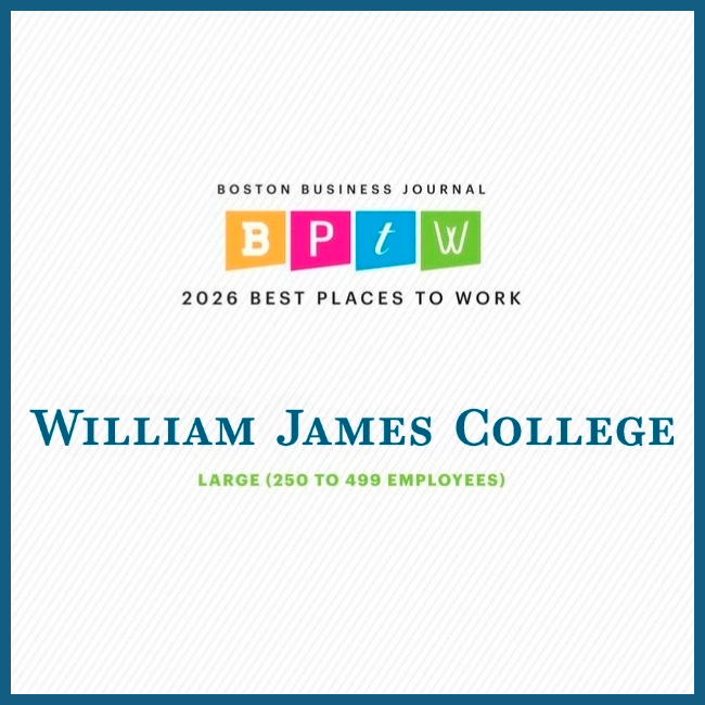 BBJ Best Places to Work 2026 Rectangle logo with BPTW in colored boxes with william james logo underneath