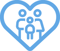 icon of a family inside a heart