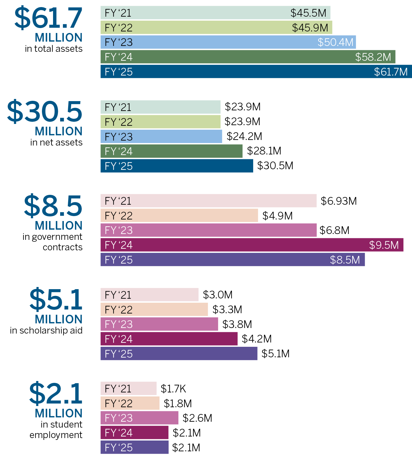Bar chart graphics of FY25 Financial Statement