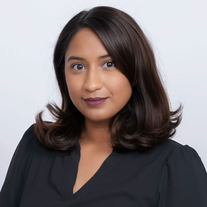 Close up portrait photo of Suzanna wearing a black blouse