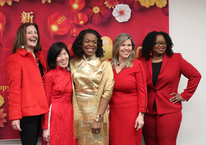 diverse women at chinese new year celebration