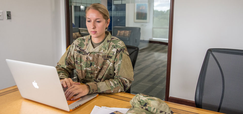 WJC female veteran in classroom