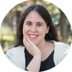 photo of a smiling woman in circle