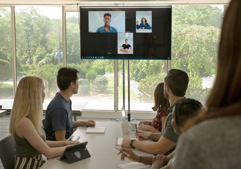 students in an online session