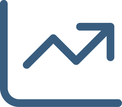icon of chart with up arrow