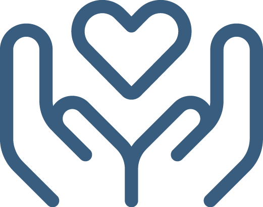 Icon of a pair of hands holding a heart