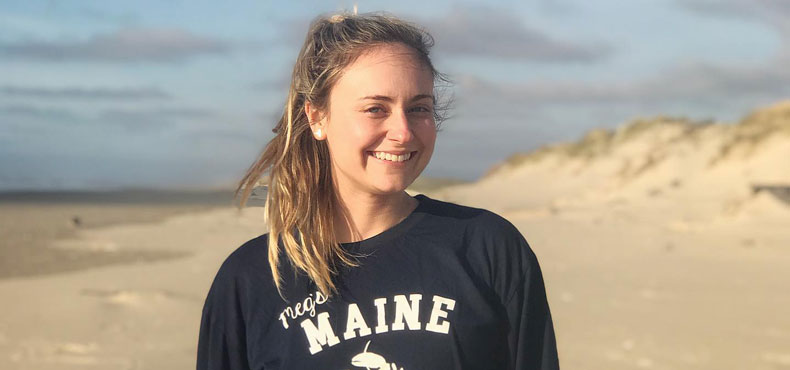 Woman smiling on beach