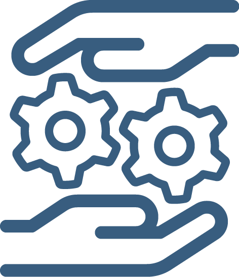 icon of hands holding cogs