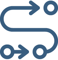 icon showing pathway flow