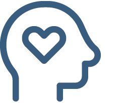 icon of side of head with heart in it