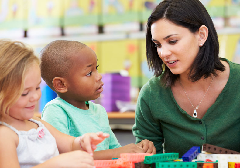 counselor with children