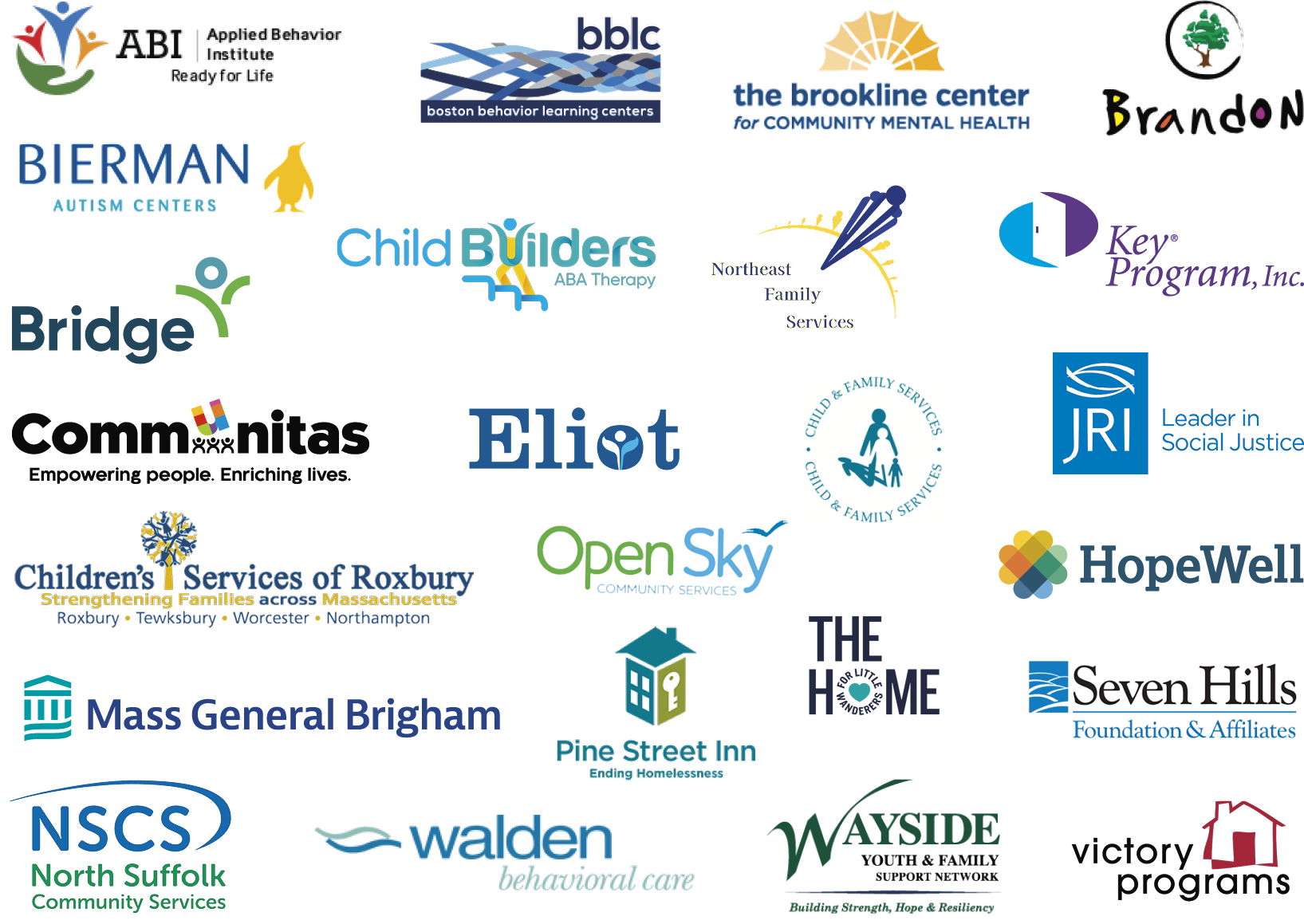 Behavioral Health Agency Partners Colorful grid of company logos