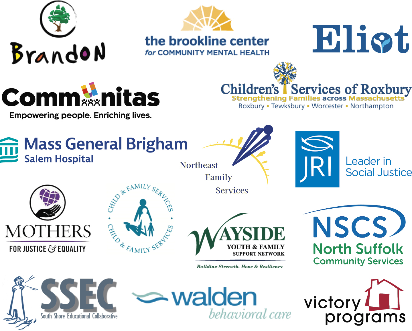 Behavioral Health Agency Partners Colorful grid of company logos