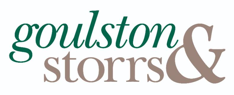 typographic logo of straight and cursive font in green and gray