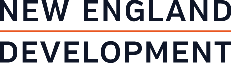 Logo with words New England Development