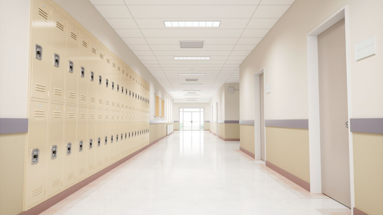 A school hallway