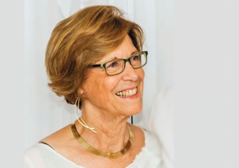 profile of a woman on a white background