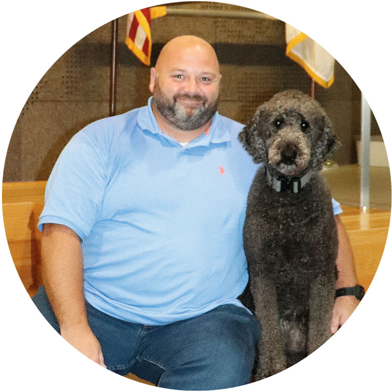 Josh Wallace and his dog Douglas