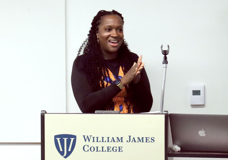 woman at podium