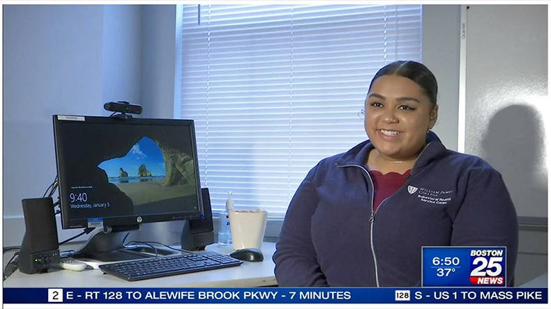Whitney Enobakhare, a member of the first Behavioral Health Service Corps℠ cohort and now master's student in the Clinical Mental Health Counseling program, spoke with Boston25 about her BHSC experience.