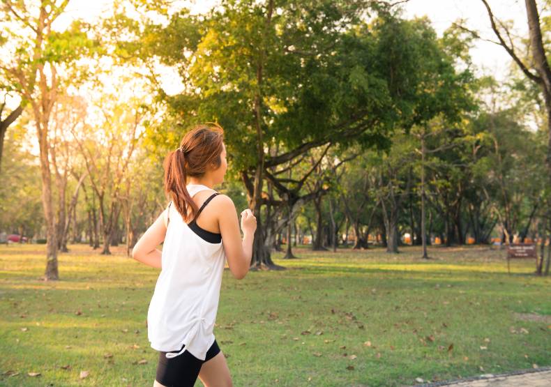 Woman running outdoors